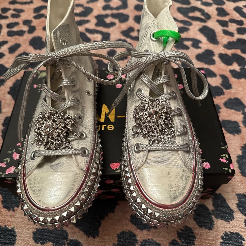 Nan-Ku Couture Metallic Sneakers with rhinestones from Free People - BRAND NEW!!